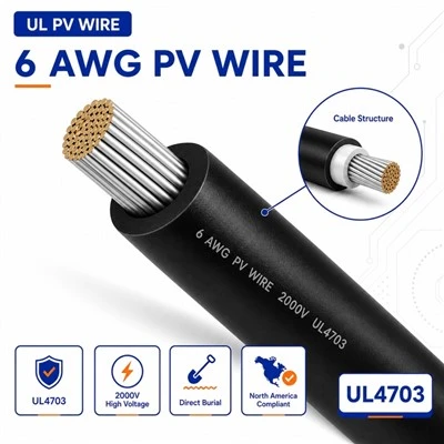 6 سلك كهروضوئي AWG